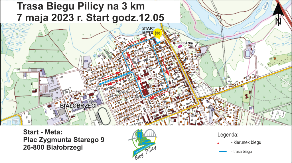 Bieg Pilicy 2023 Trasa 3 km
